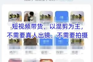 宝子哥头部团队短视频带货，以混剪为主，不需要真人出镜，不需要拍摄