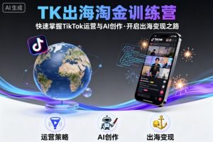 TK出海淘金训练营，助你快速掌握TikTok运营与AI创作，开启出海变现之路