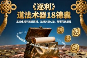 《逐利》道法术器18锦囊，系统化揭示搞钱逻辑，浓缩关键心法，颠覆传统思维
