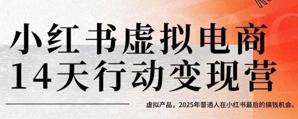小红书虚拟电商14天变现训练营,虚拟产品,2025年普通人在小红书最后的搞钱机会(更新)插图 小红书虚拟电商14天变现训练营,虚拟产品,2025年普通人在小红书最后的搞钱机会(更新)