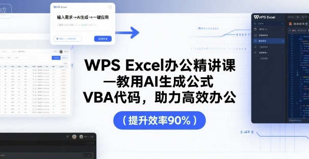 WPS Excel办公精讲课，教用 AI 生成公式，VBA 代码，助力高效办公
