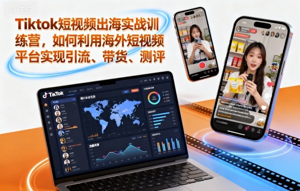 Tiktok短视频出海实战训练营,如何利用海外短视频平台实现引流、带货、测评插图 Tiktok短视频出海实战训练营,如何利用海外短视频平台实现引流、带货、测评
