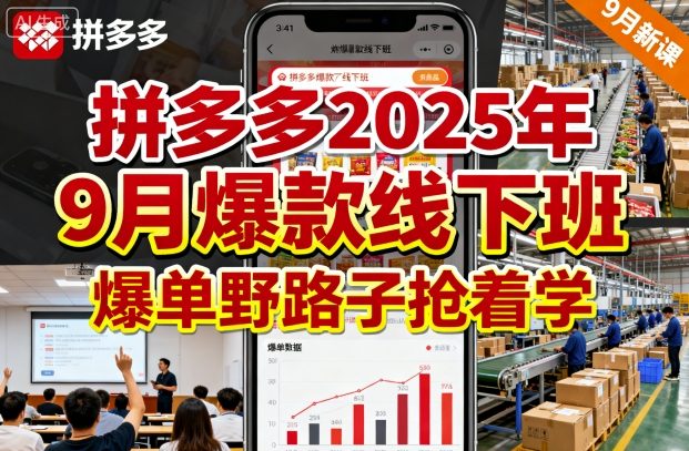 拼多多2025年9月爆款线下班，爆单野路子抢着学