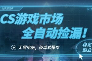 CS游戏市场全自动挂机捡漏賺钱过个肥年，包教包会，一部手机轻松日入5张+【揭秘】