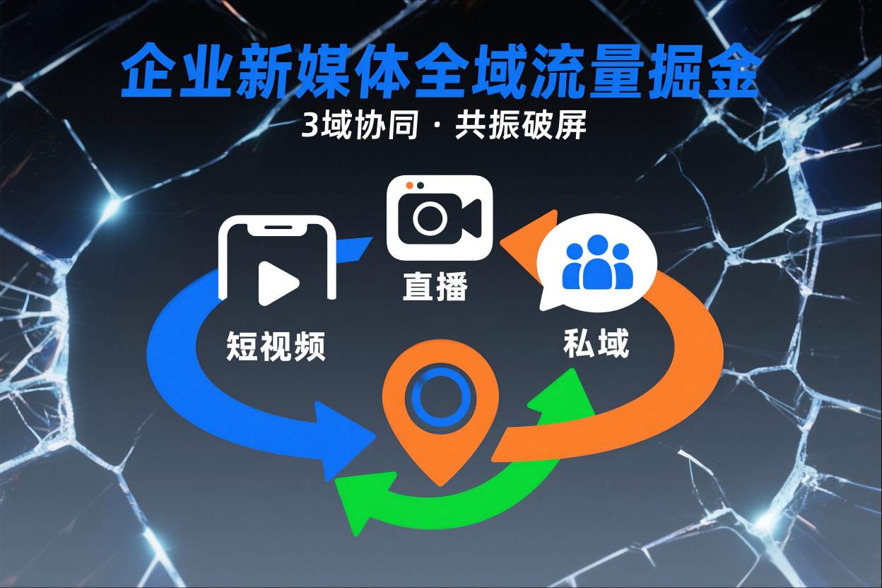 短视频全域商业模式,企业新媒体全域流量掘金,3域协同,共振破屏,短视频-直播-私域-地域插图 短视频全域商业模式,企业新媒体全域流量掘金,3域协同,共振破屏,短视频-直播-私域-地域