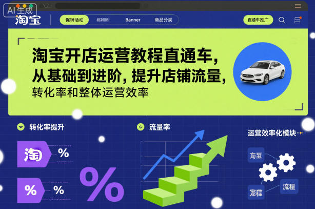 淘宝开店运营教程直通车,从基础到进阶,提升店铺流量,转化率和整体运营效率(更新26年3月)插图 淘宝开店运营教程直通车,从基础到进阶,提升店铺流量,转化率和整体运营效率(更新26年3月)